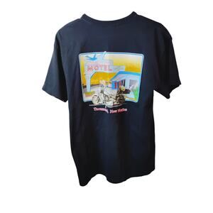 Adult L Route 66 Blue Swallow Motel Graphic T-Shirt Tucumcari New Mexico Cotton